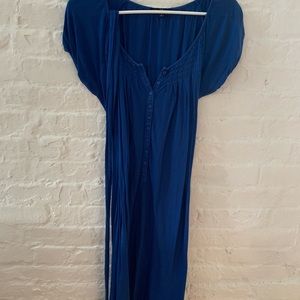 Gap Blue Tee Shirt Dress w/ Buttons Down Front